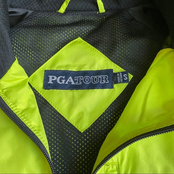PGA Tour lime green Windbreaker new with sticker - Picture 2 of 5